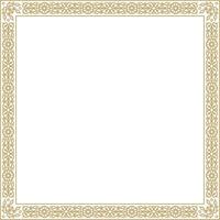 gold square Yakut ornament. An endless rectangular border, a frame of the northern peoples of the Far East vector