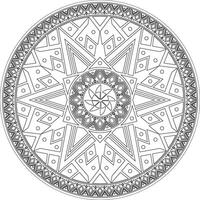 Native American round contour pattern. Geometric shapes in a circle. National ornament of the peoples of America, Maya, Aztecs, Incas. Template for stained glass vector