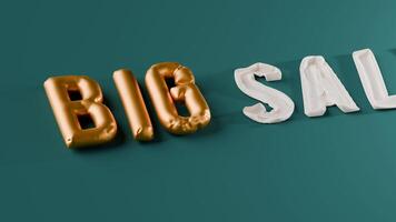 3D Balloon Golden Big Sale Title Animation video