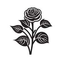 Flowers black and white flat design line art. White background. AI vector