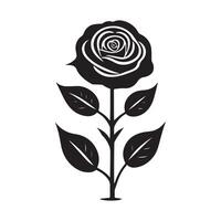 Flowers black and white flat design line art. White background. AI vector