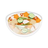 Fresh nabak kimchi or korean water kimchi vector