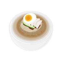 Mul Naengmyeon or korean cold noodles vector