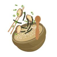 levitación jeonbokjuk arroz gachas de avena con abulón vector