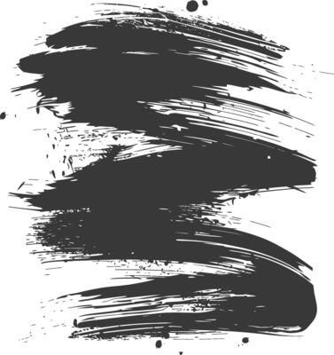 Silhouette brush stroke black color only