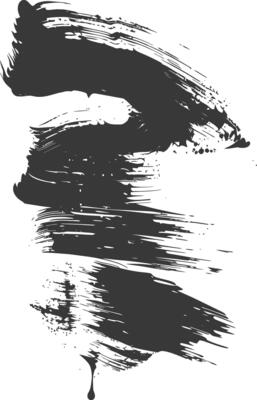 Silhouette brush stroke black color only