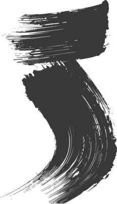 Silhouette brush stroke black color only