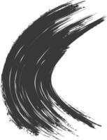 Silhouette brush stroke curved black color only vector