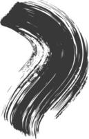 Silhouette brush stroke curved black color only vector