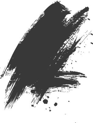 Silhouette brush stroke black color only