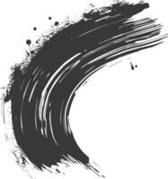 Silhouette brush stroke curved black color only vector