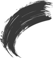 Silhouette brush stroke curved black color only vector