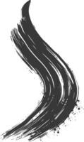 Silhouette brush stroke curved black color only vector