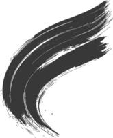 Silhouette brush stroke curved black color only vector