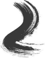 Silhouette brush stroke curved black color only vector