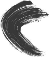 Silhouette brush stroke curved black color only vector