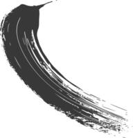 Silhouette brush stroke curved black color only vector