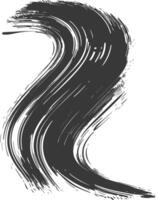 Silhouette brush stroke curved black color only vector