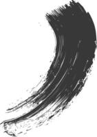 Silhouette brush stroke curved black color only vector