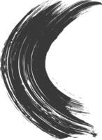 Silhouette brush stroke curved black color only vector