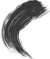 Silhouette brush stroke curved black color only vector