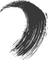 Silhouette brush stroke curved black color only vector