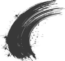 Silhouette brush stroke curved black color only vector