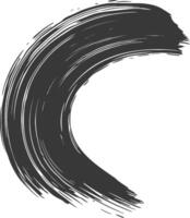 Silhouette brush stroke curved black color only vector
