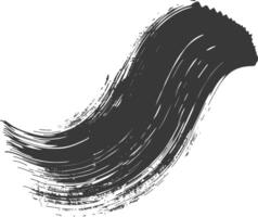 Silhouette brush stroke curved black color only vector