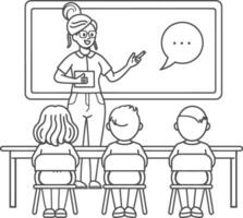 outline illustration for positive classroom for teach and study vector