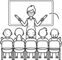 outline illustration for positive classroom for teach and study vector