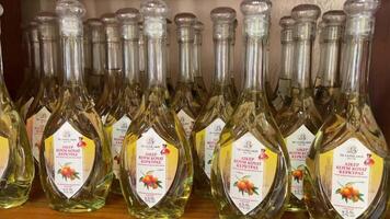 distillery shop sale tasting drinks on the island of Corfu in Greece video