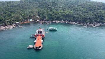 Vietnam Sun World Hon Thom 04.04.2024 Phu Quoc Island Sunset Town Holidays and Tourist in Vietnam Adventure joy emotions people Cable car cabin takes selfie ride Attractions vacation shows video