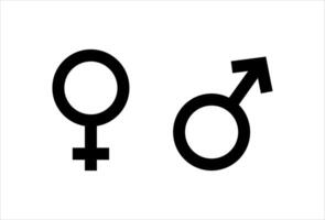 género símbolo, hembra y masculino icono, hombre y mujer firmar modelo diseño aislado en blanco antecedentes vector