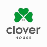 clover house logo template icon illustration vector