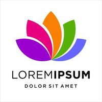 Modern Colorful Lotus Flower Logo design template vector
