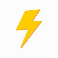 3d Realistic Lightning bolt design icon illustration vector