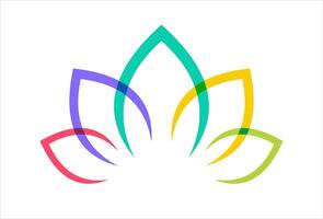 lotus flower overlapping color icon logo template vector