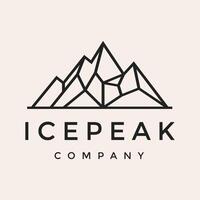 retro vintage, icepeak mount stone logo design template vector