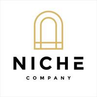 nicho puerta ventana logo modelo icono diseño vector