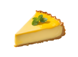 Homemade bakery for a piece of delicious lemon meringue pie baked and dessert. AI-Generated png