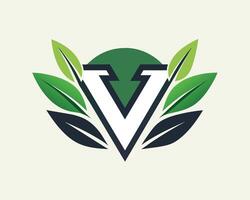 Leaf World Letter V Logo illustration vector