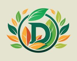 Leaf World Letter D Logo illustration vector