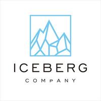 iceberg geométrico logo diseño modelo vector