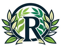 Leaf World Letter R Logo illustration vector