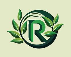 Leaf World Letter R Logo illustration vector