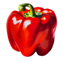 Watercolor and painting Fresh red pepper vegetable illustration. AI-Generated png