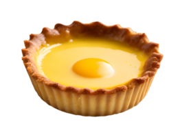 Sweet homemade bakery egg custard tart baked and dessert. AI-Generated png