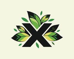 Leaf World Letter X Logo illustration vector