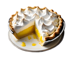 Homemade bakery for a piece of delicious lemon meringue pie baked and dessert. AI-Generated png